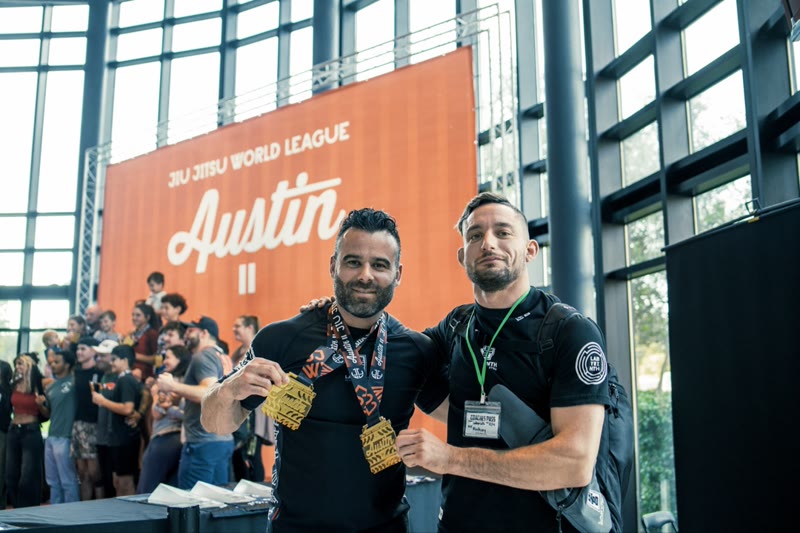 Prof. Tony and Christian at JJWL Austin with gold medals